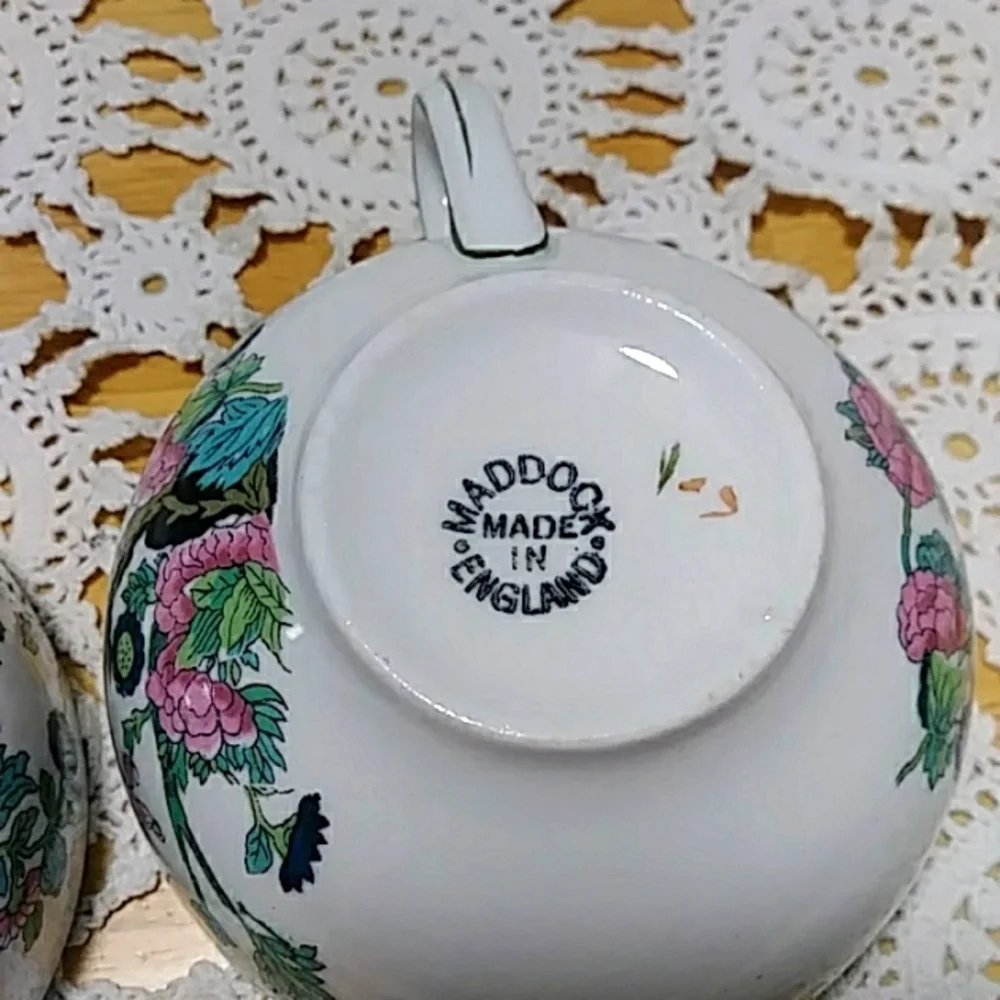 Maddock China, set of two vintage cups, Made in England